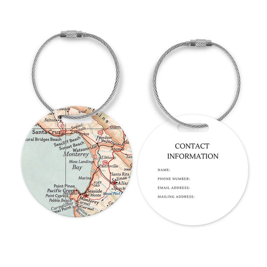 Monterey Bay California Map Luggage Tag and Handle Wrap view 2