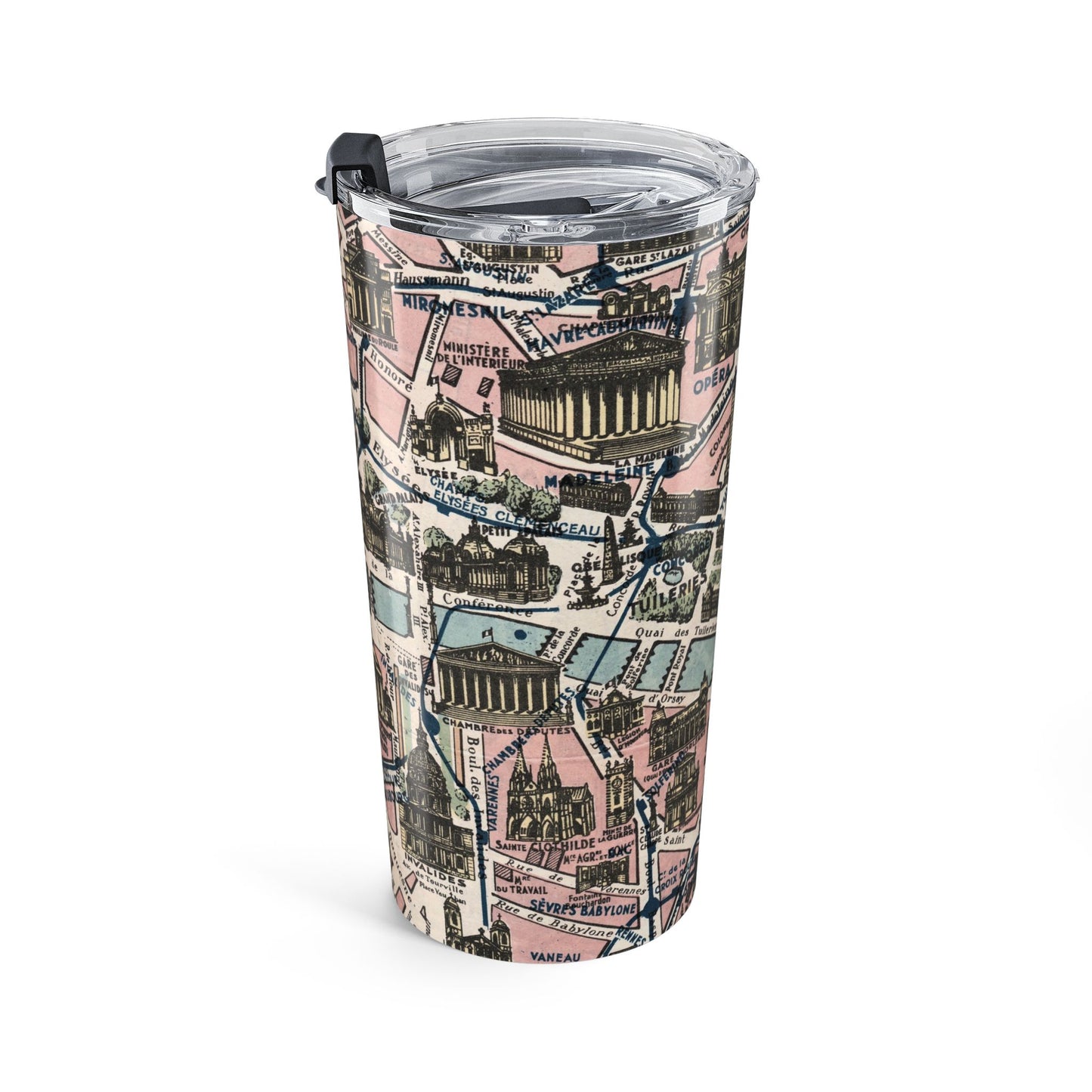 Paris France Vintage Map 20oz Insulated Tumbler