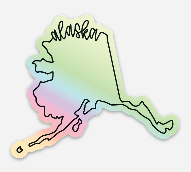 Alaska Holographic Sticker | 3" Waterproof Vinyl Travel Sticker