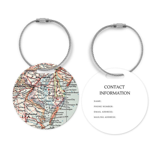 Chesapeake Bay Map Luggage Tag and Handle Wrap view 2