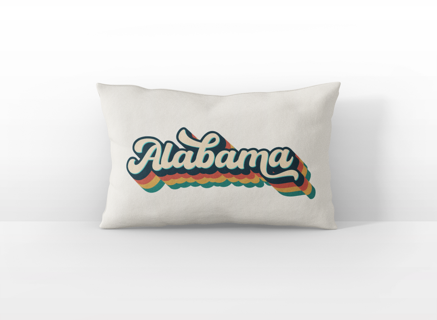 Alabama retro text lumbar pillow