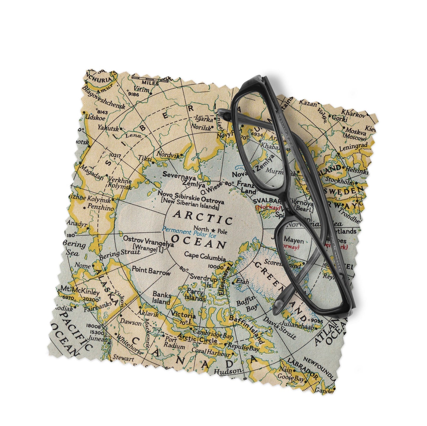 Arctic Map Lens Cloth | Glasses Cleaner | Travel Gift