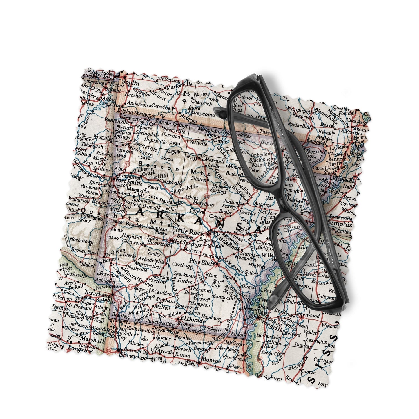 Arkansas Map Lens Cloth | Glasses Cleaner | Travel Gift