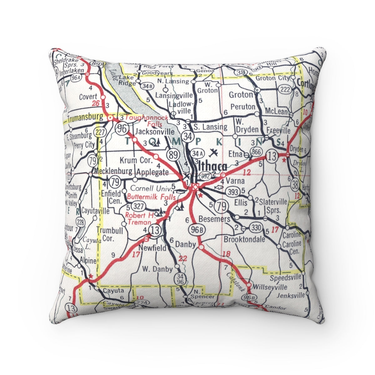 Cornell University vintage map pillow