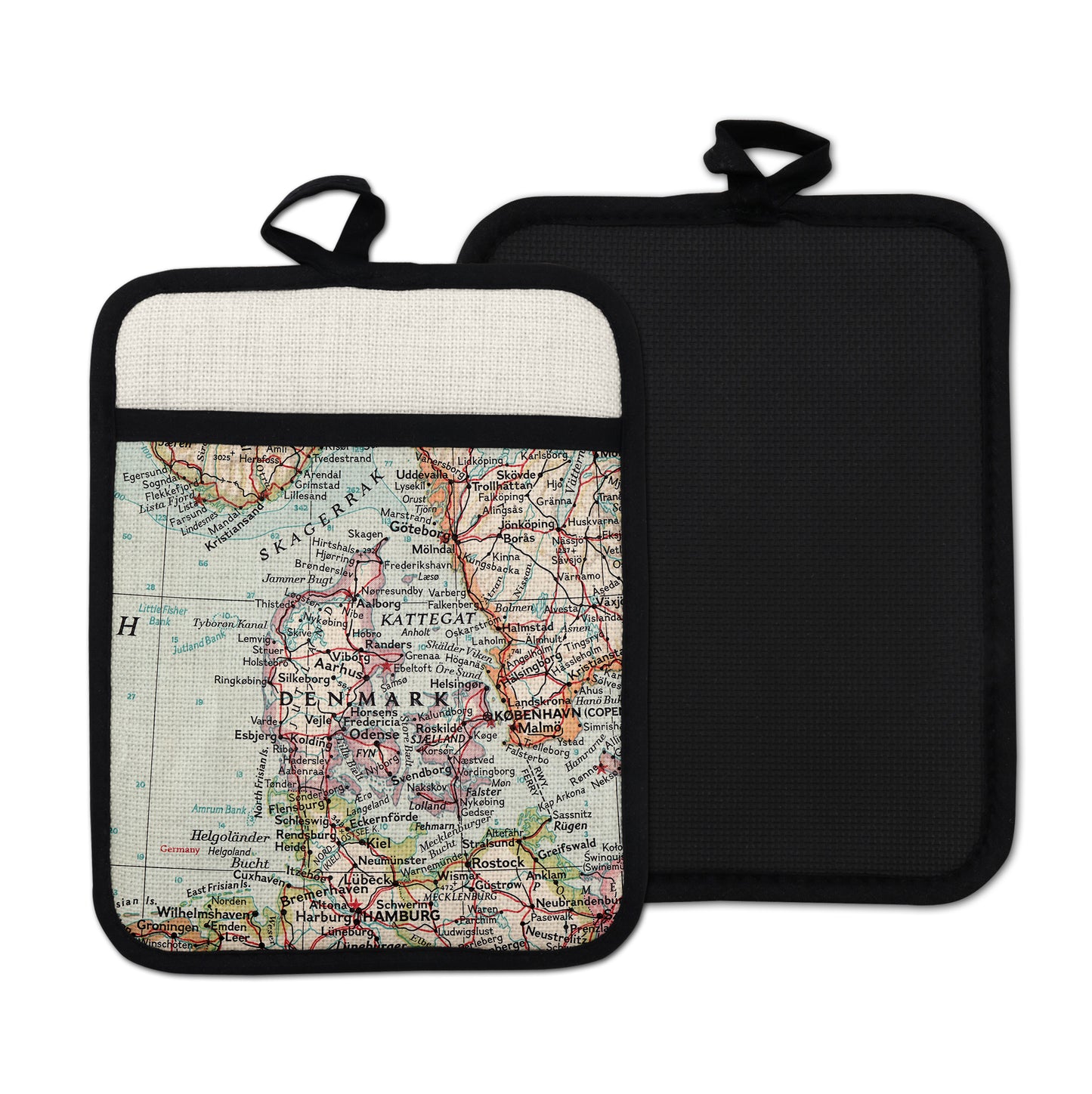 Denmark vintage map hot pad kitchen decor