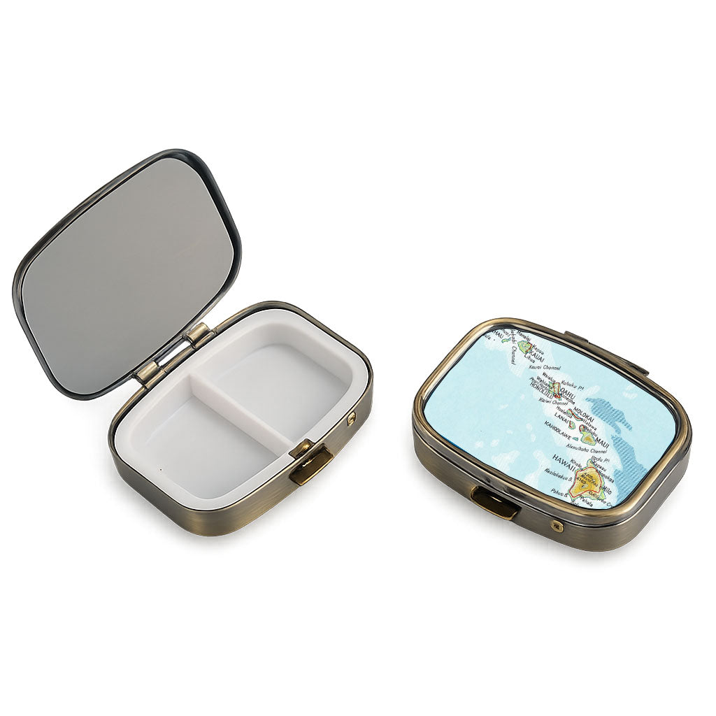 Hawaii vintage map pill case