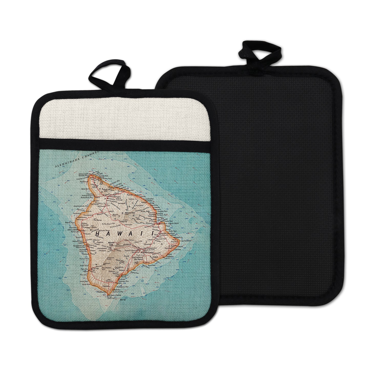 Big Island Hawaii vintage map hot pad kitchen decor