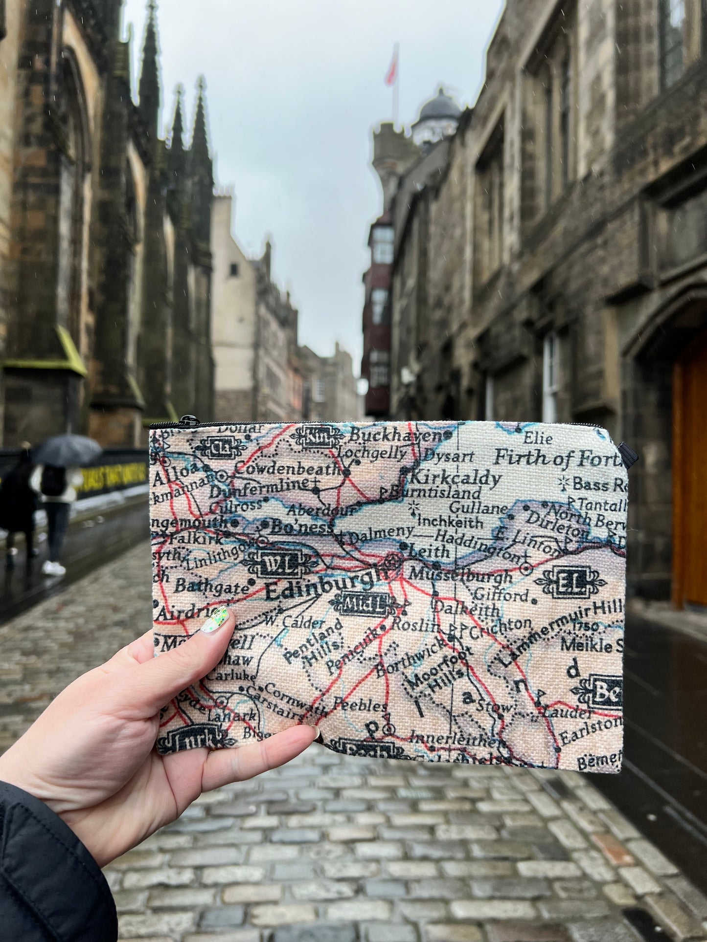 Ohio Map Travel Pouch Wristlet