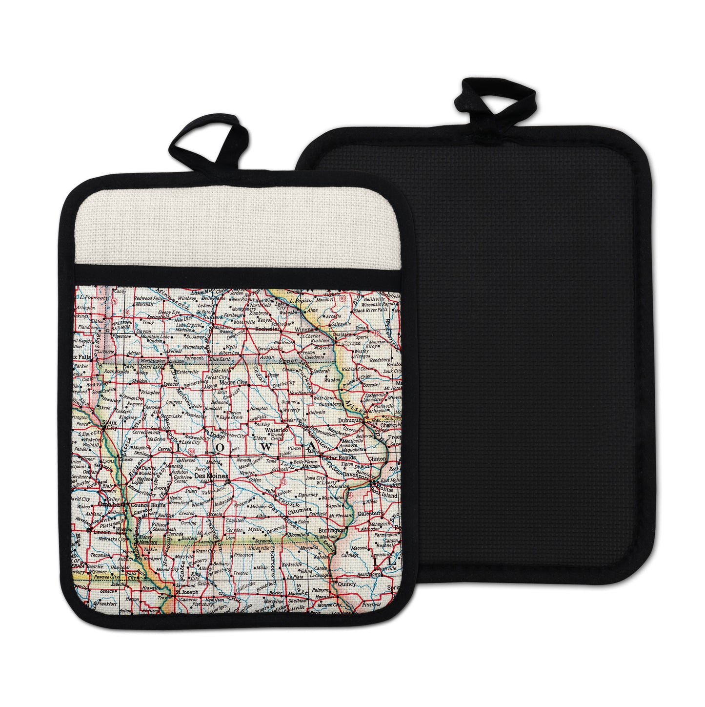 Iowa vintage map hot pad kitchen decor