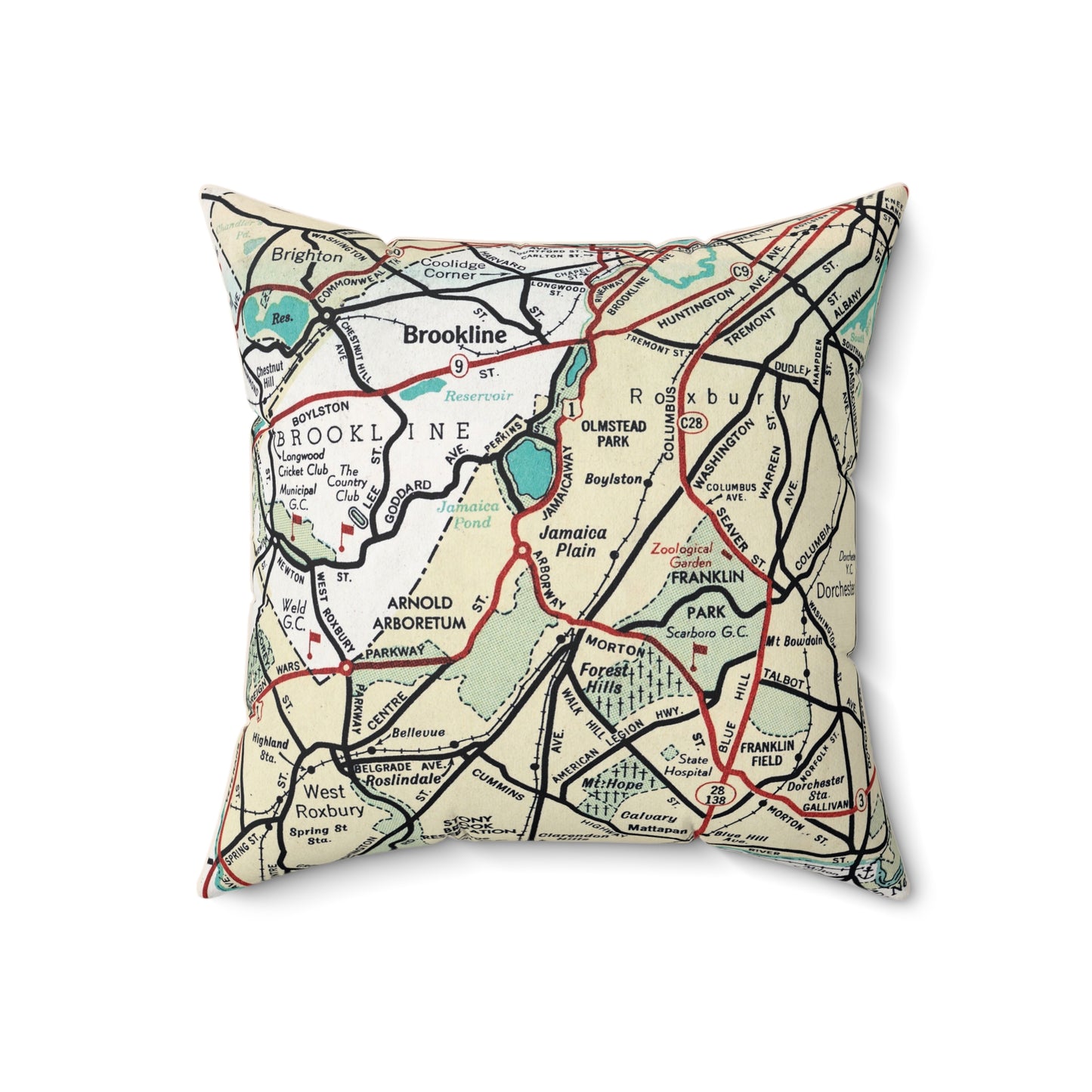 Jamaica Plain New Jersey vintage map pillow
