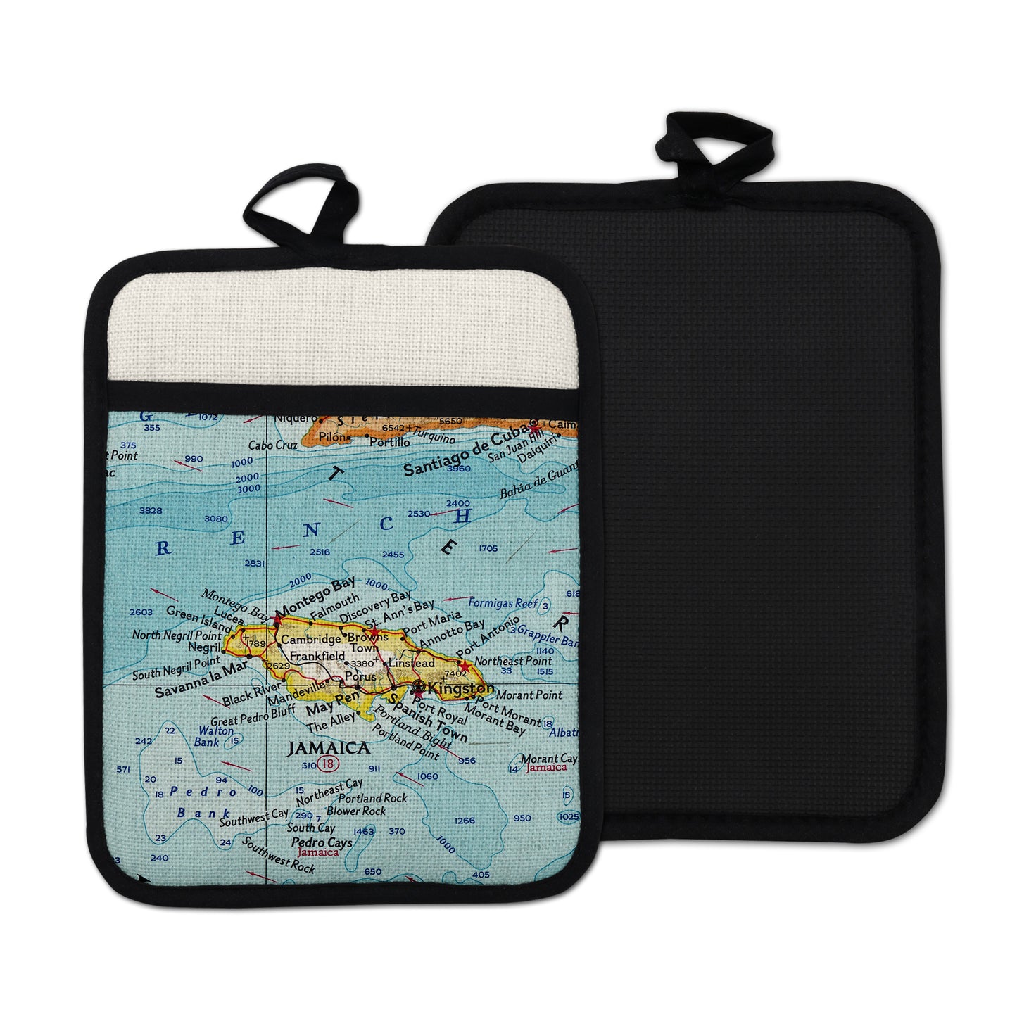 Jamaica vintage map hot pad kitchen decor