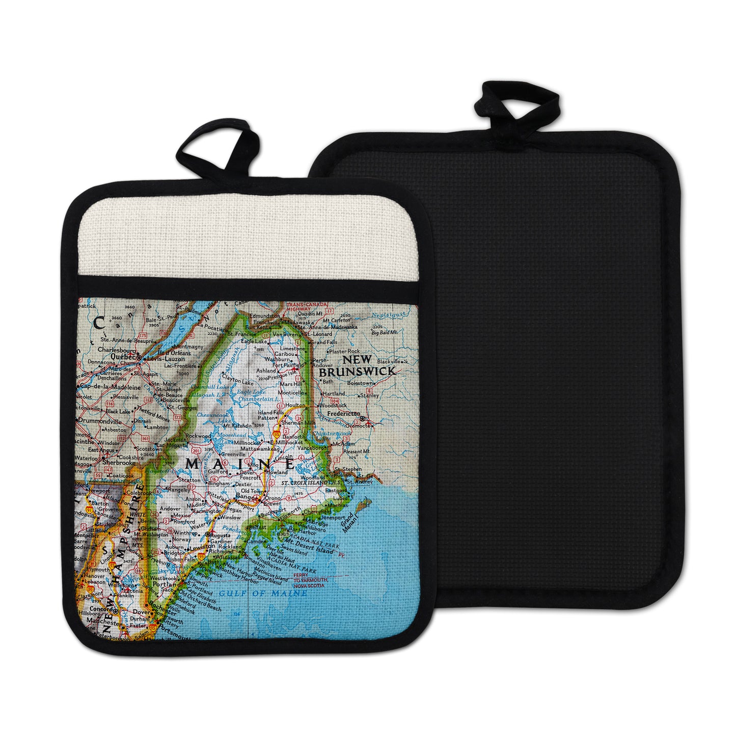 Maine vintage map hot pad kitchen decor