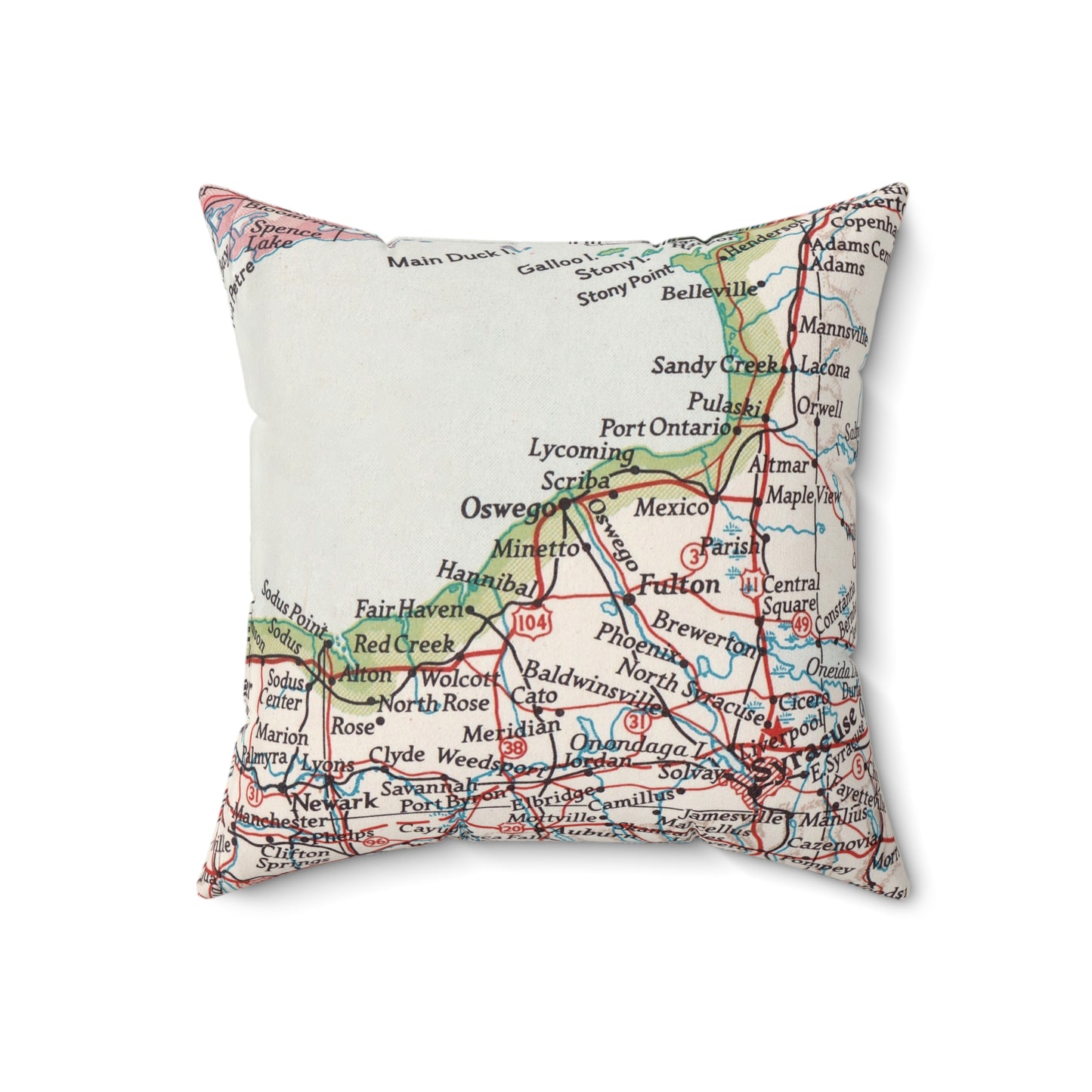 Oswego New York vintage map pillow