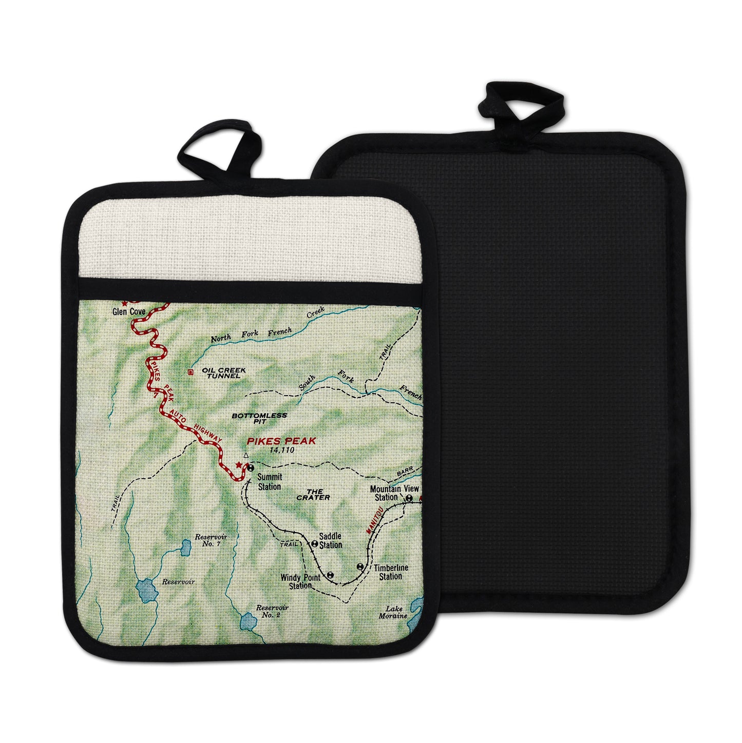 Pikes Peak Colorado vintage map hot pad kitchen decor