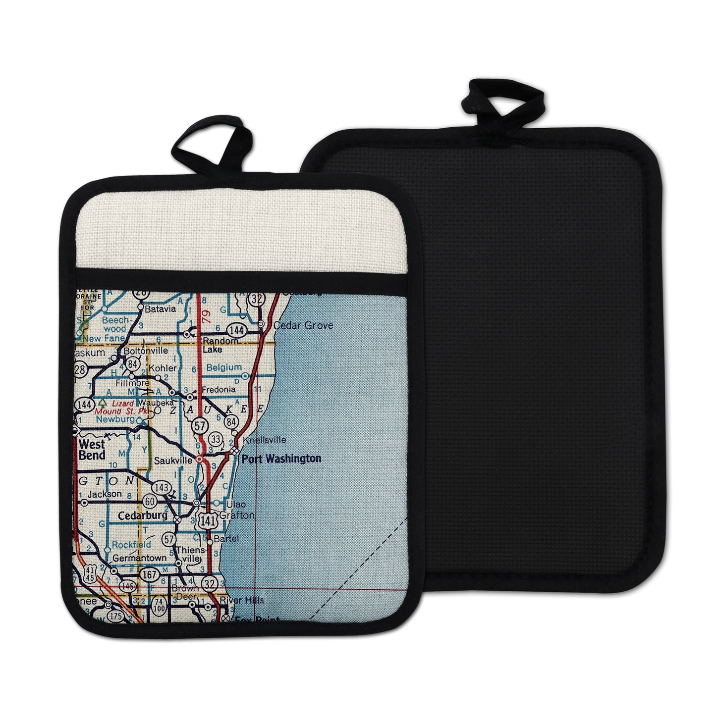 Port Washington Wisconsin Vintage Map Hot Pad