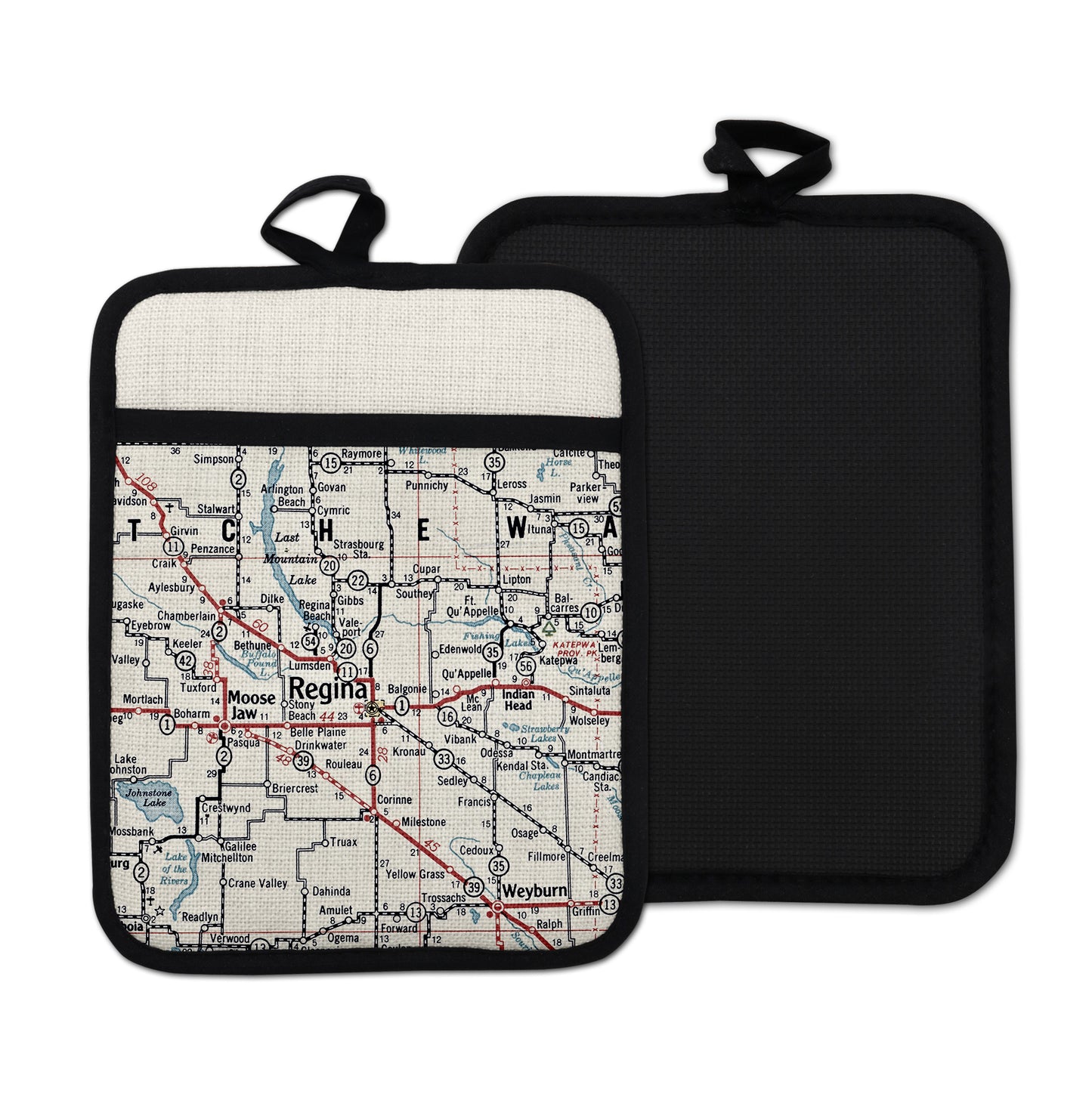 Regina Saskatchewan vintage map hot pad kitchen decor