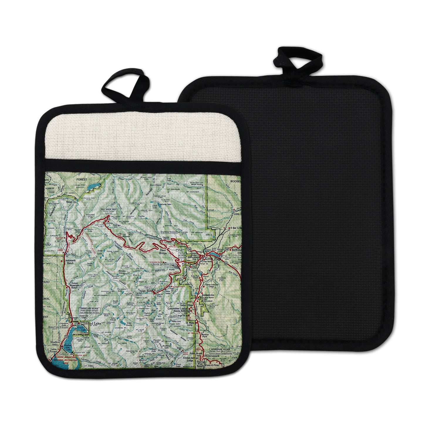 Rocky Mountain National Park vintage map hot pad kitchen decor