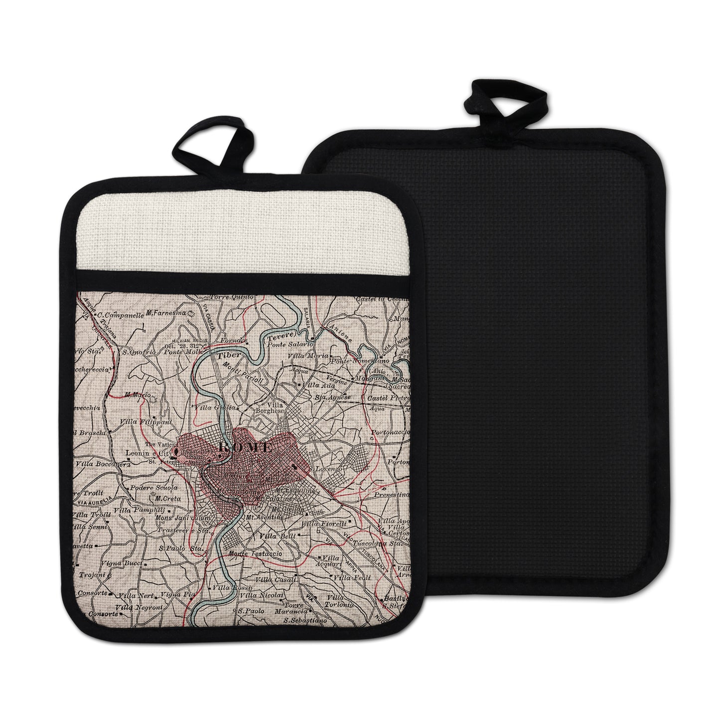 Rome Italy vintage map hot pad kitchen decor
