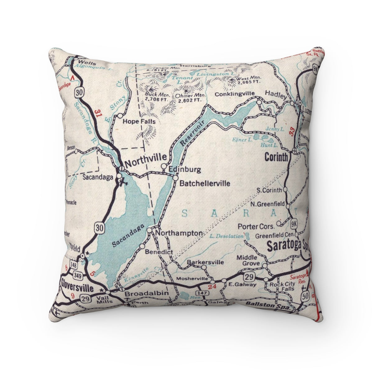 Sacandaga Lake New York pillow