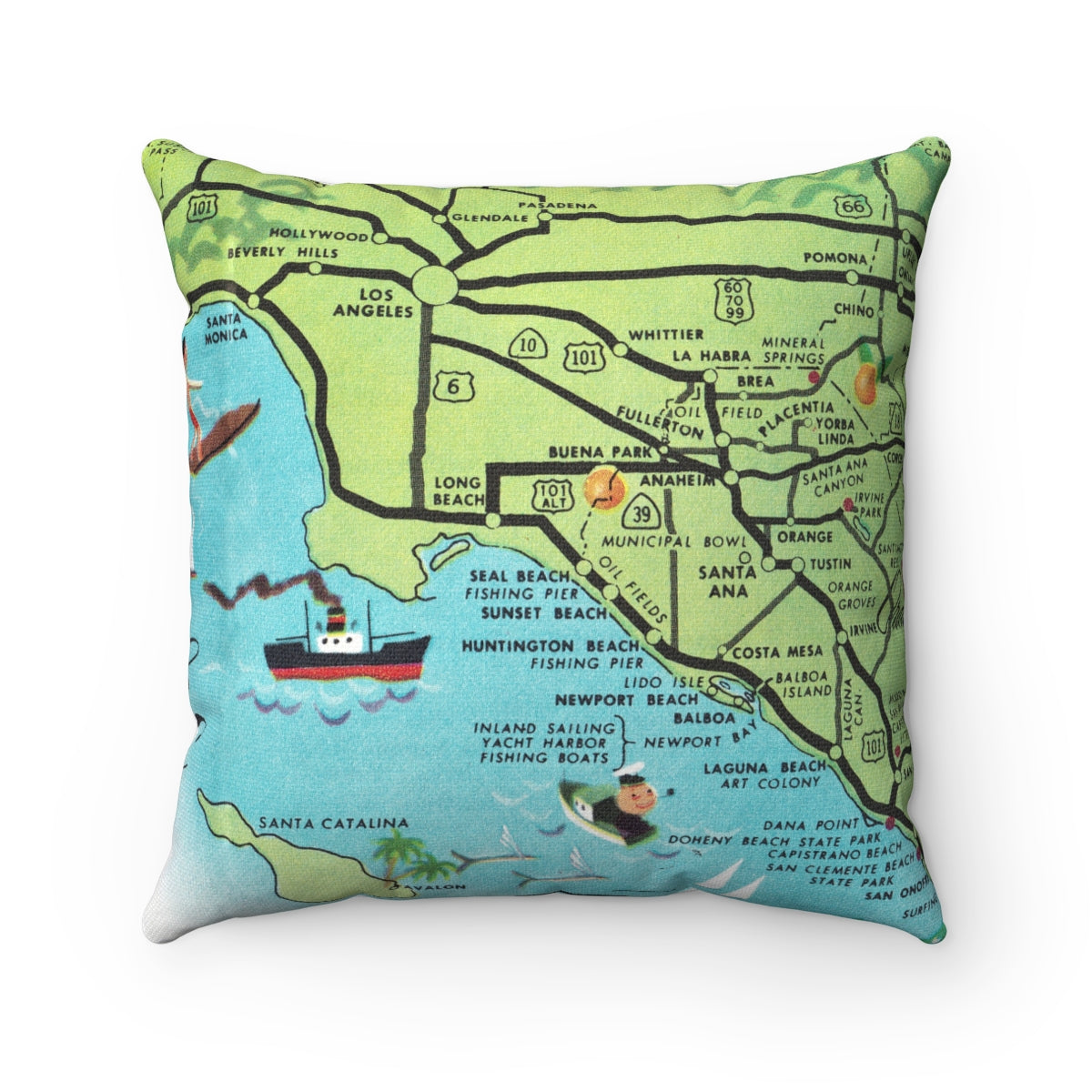 Seal Beach California pillow