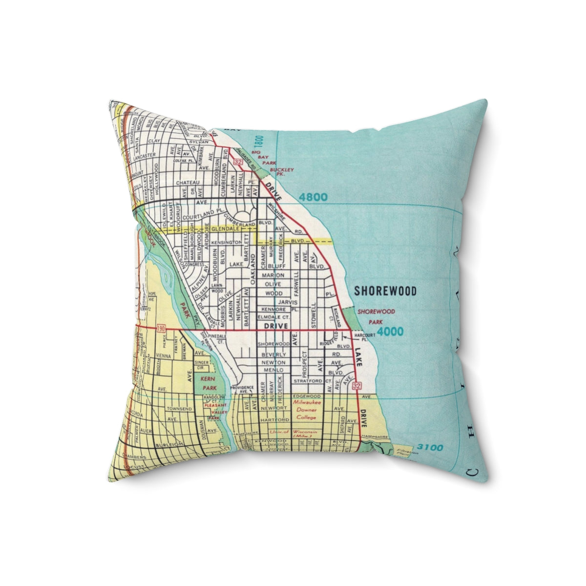 Shorewood Wisconsin pillow
