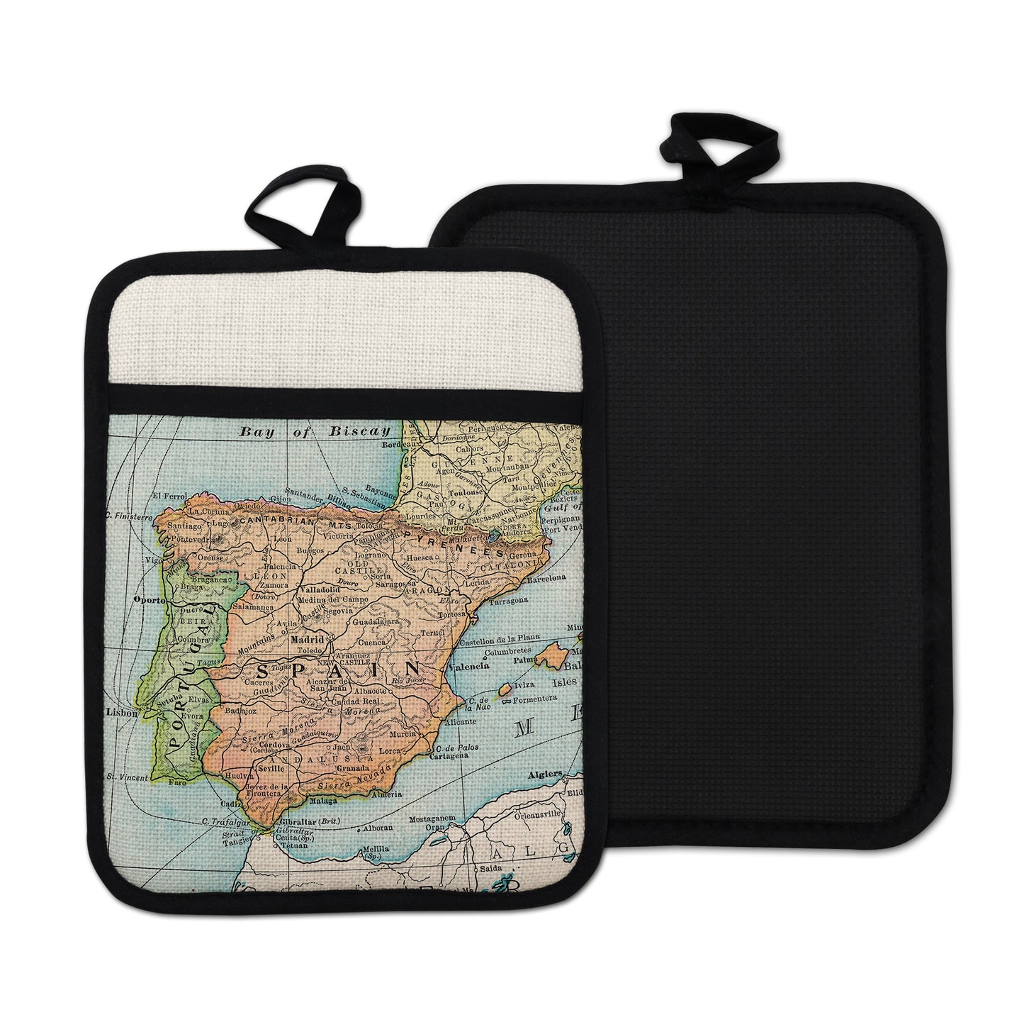 Spain vintage map hot pad kitchen decor