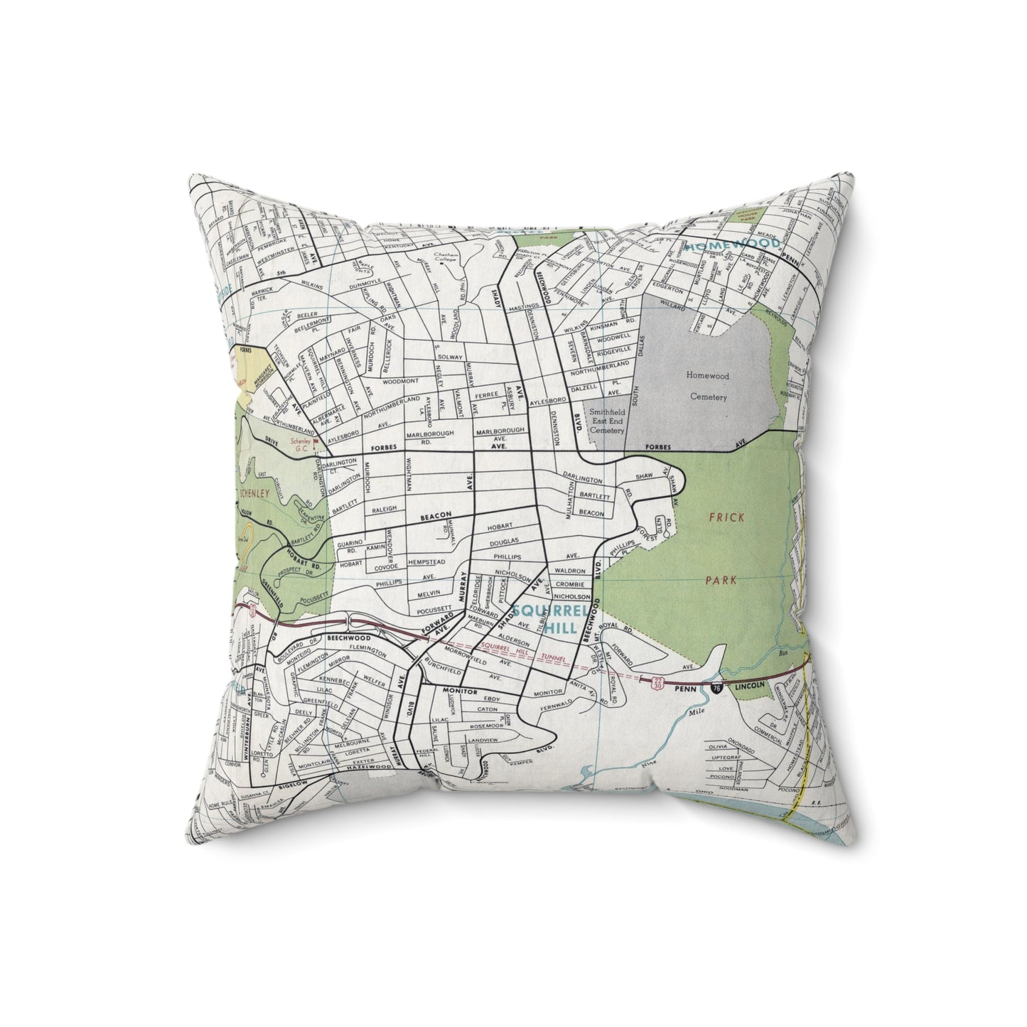 Squirrel Hill Pittsburgh pillow