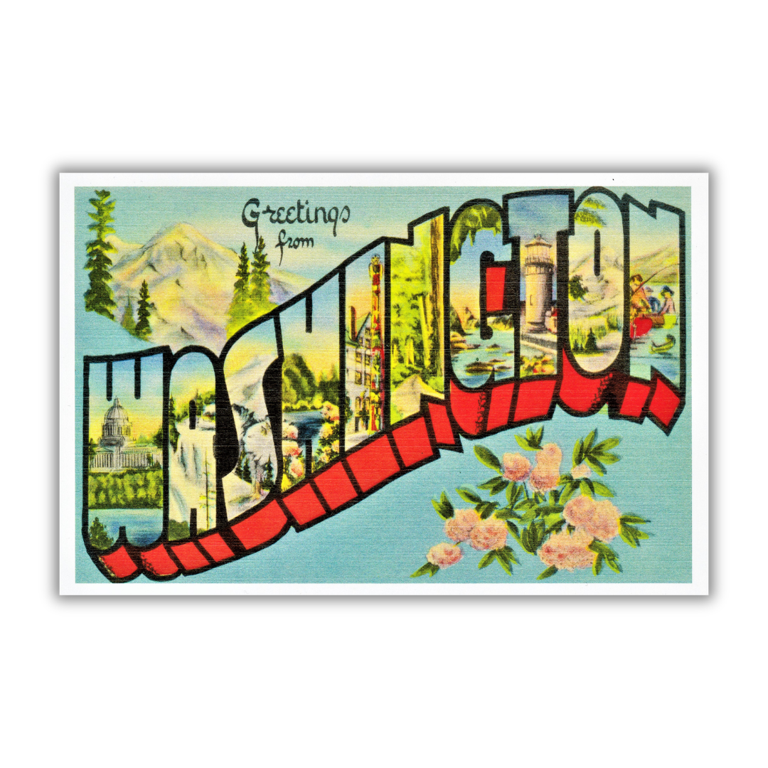 Washington Vintage Postcard Vinyl Sticker