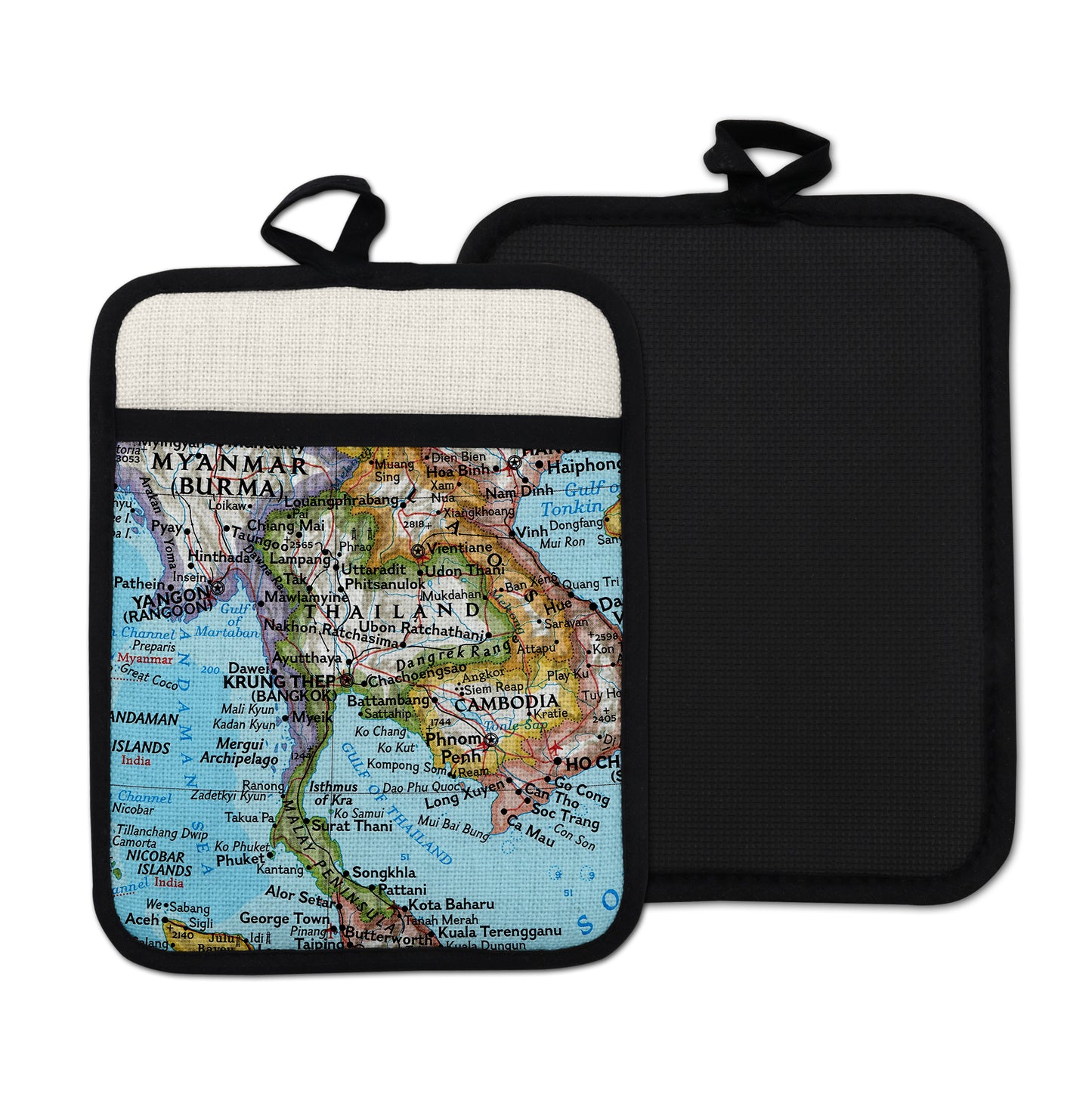 Thailand vintage map hot pad kitchen decor