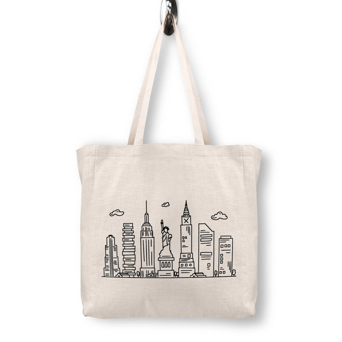 New York City Manhattan Skyline Canvas Tote Bag