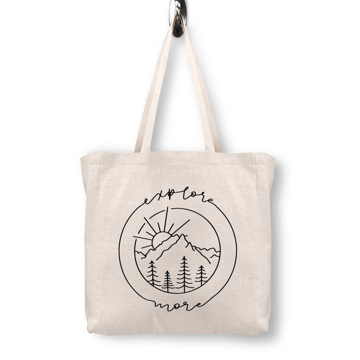 Explore Hiking and Camping Canvas Tote Bag