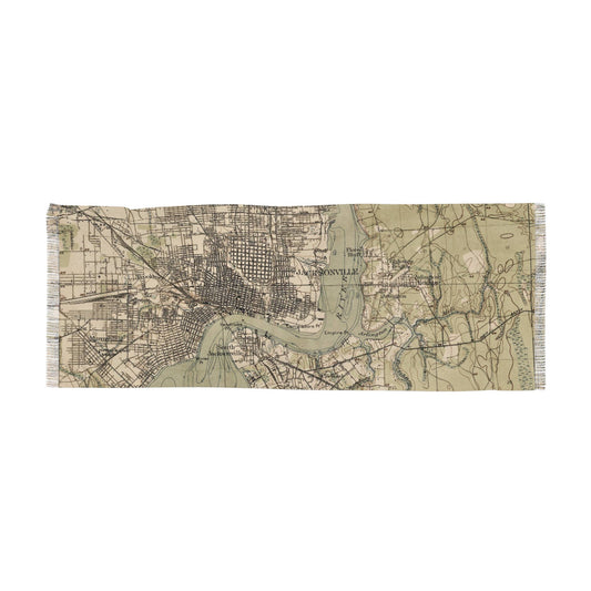 Jacksonville Florida Map Travel Scarf view 2