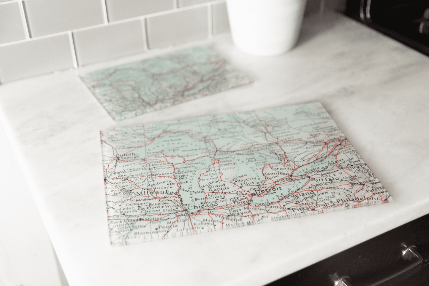 New Orleans Louisiana Map Cutting Board | Tempered Glass City Gift