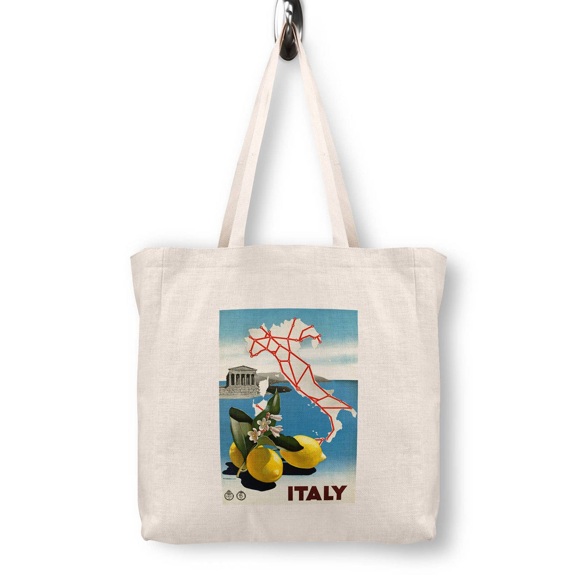 Italy Vintage Travel Poster Canvas Tote Bag