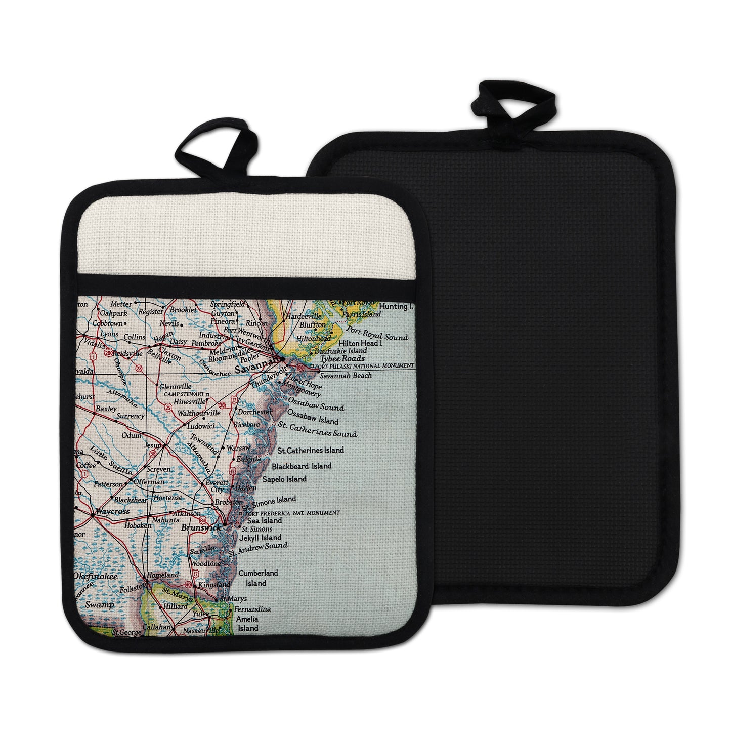 Georgia Coast vintage map hot pad kitchen decor