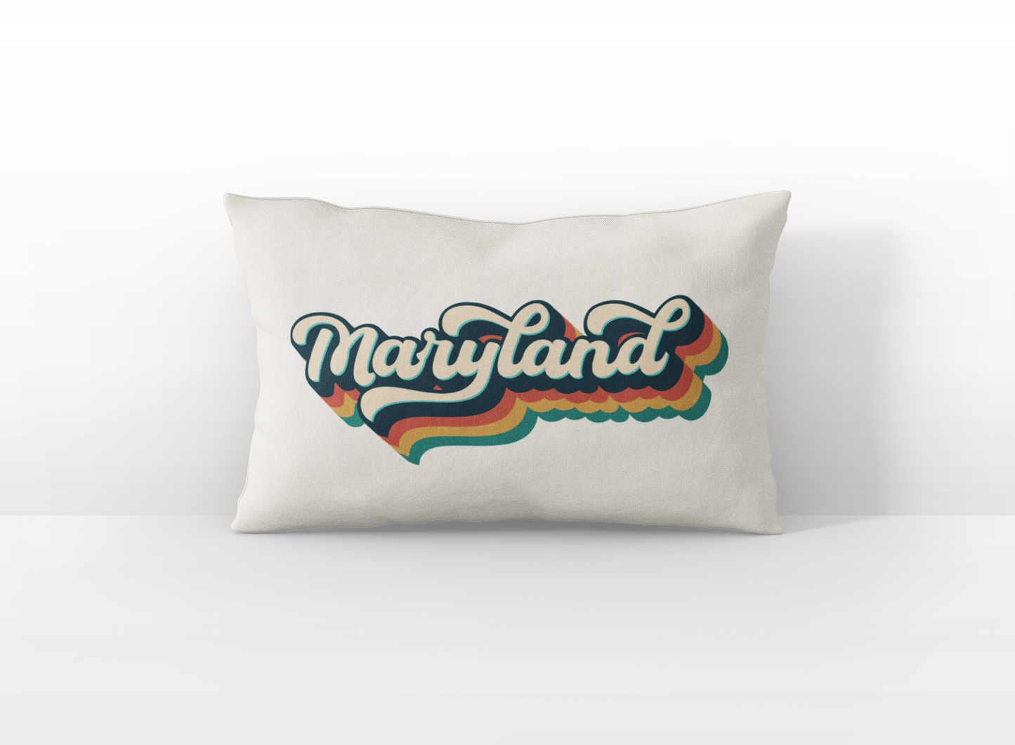 Maryland retro text lumbar pillow