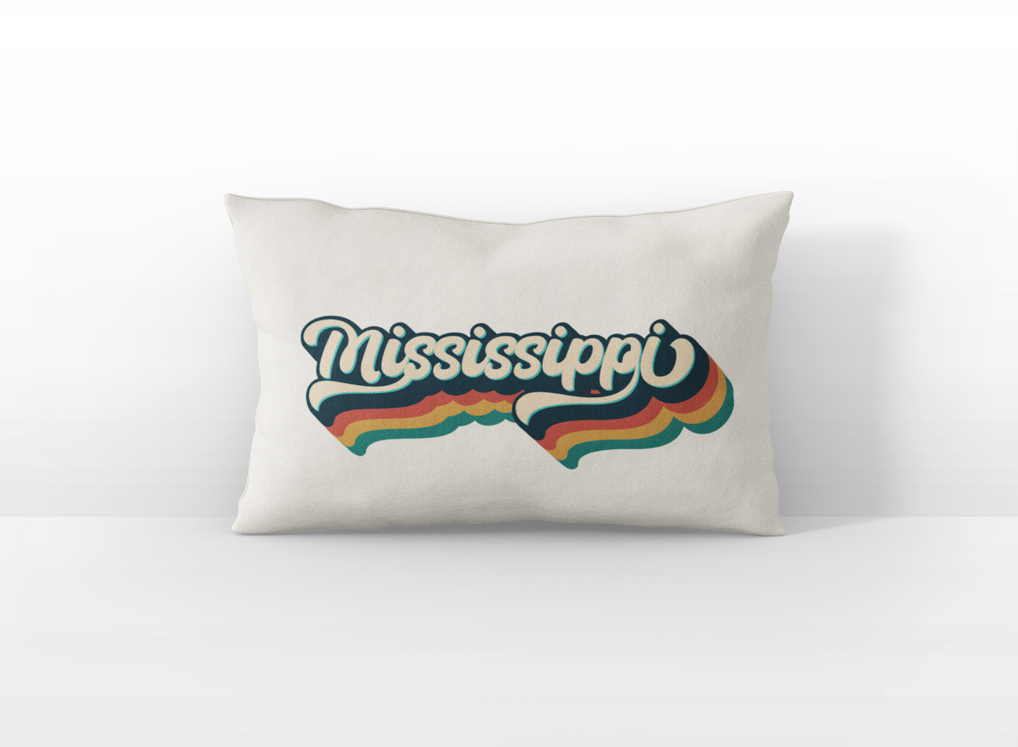 Mississippi retro text lumbar pillow