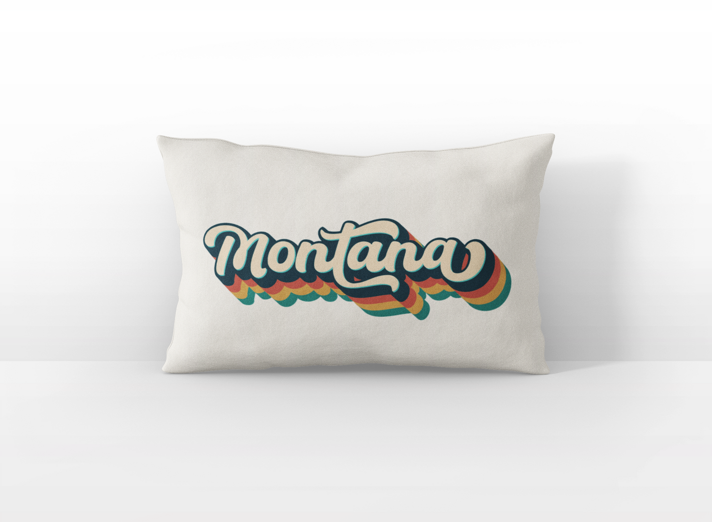 Montana retro text lumbar pillow