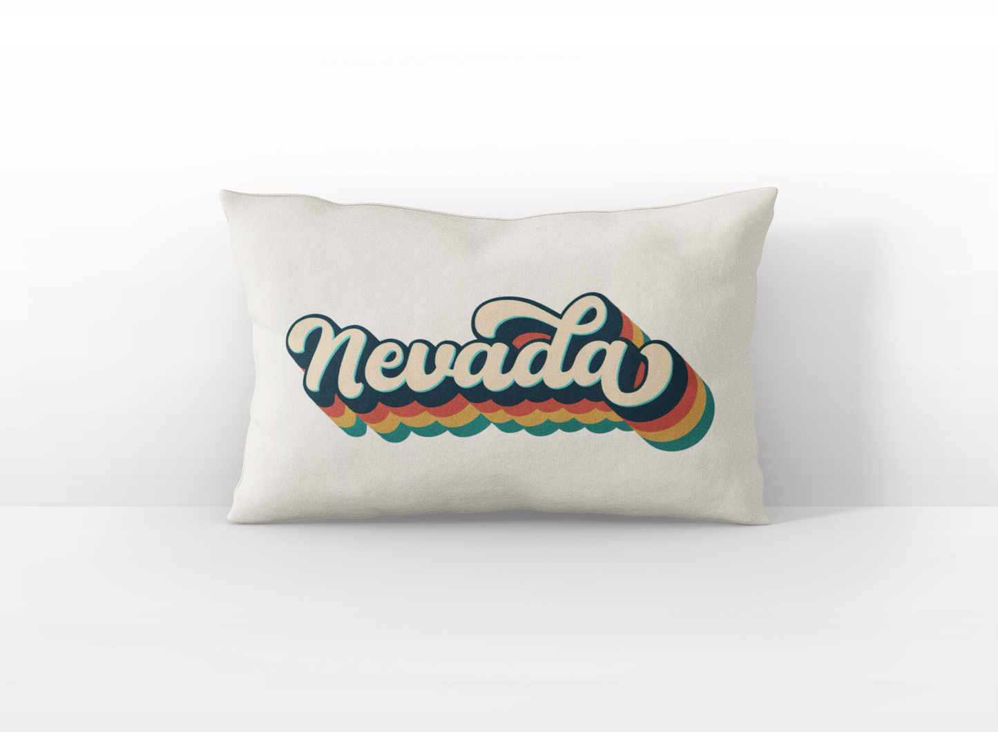 Nevada retro text lumbar pillow