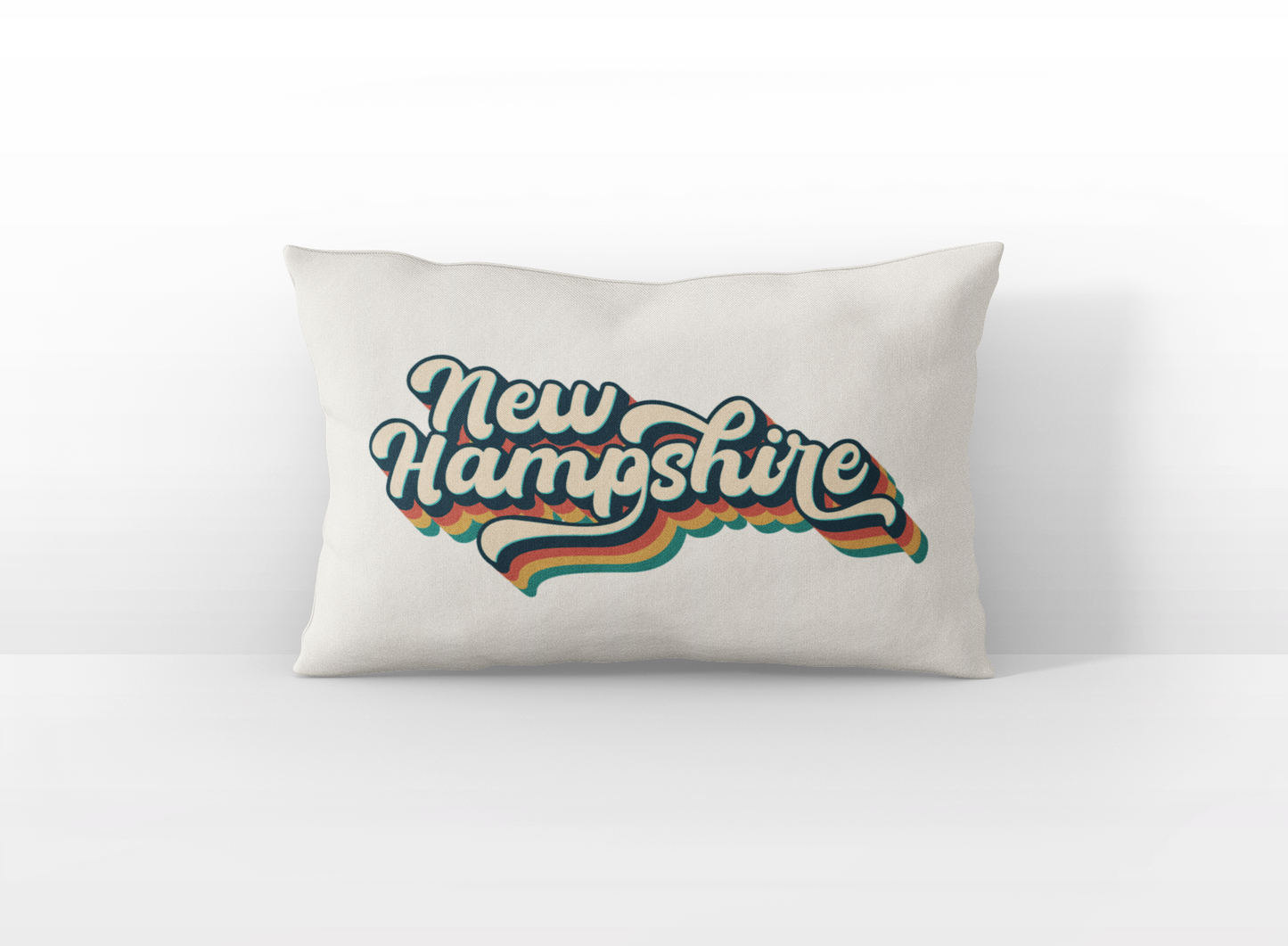 New Hampshire retro text lumbar pillow
