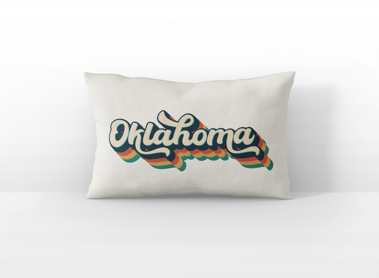 Oklahoma retro text lumbar pillow