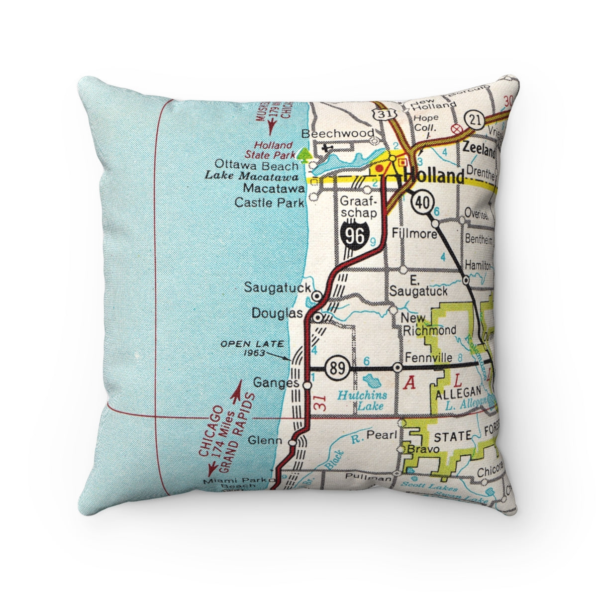 Saugatuck Michigan pillow