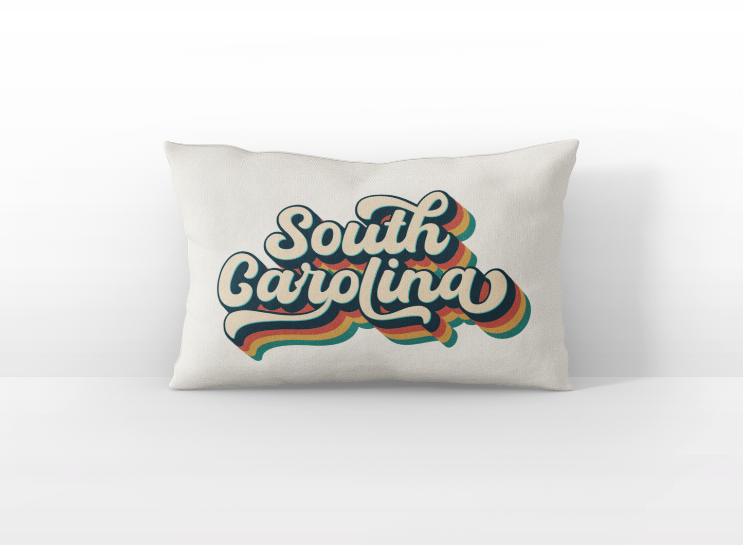 South Carolina retro text lumbar pillow
