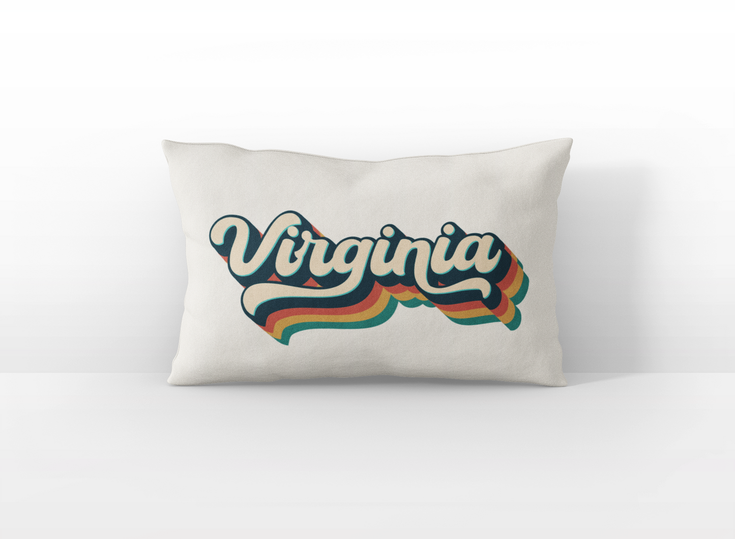 Virginia retro text lumbar pillow