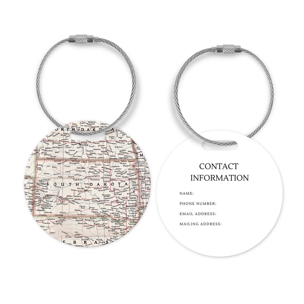 South Dakota Map Luggage Tag