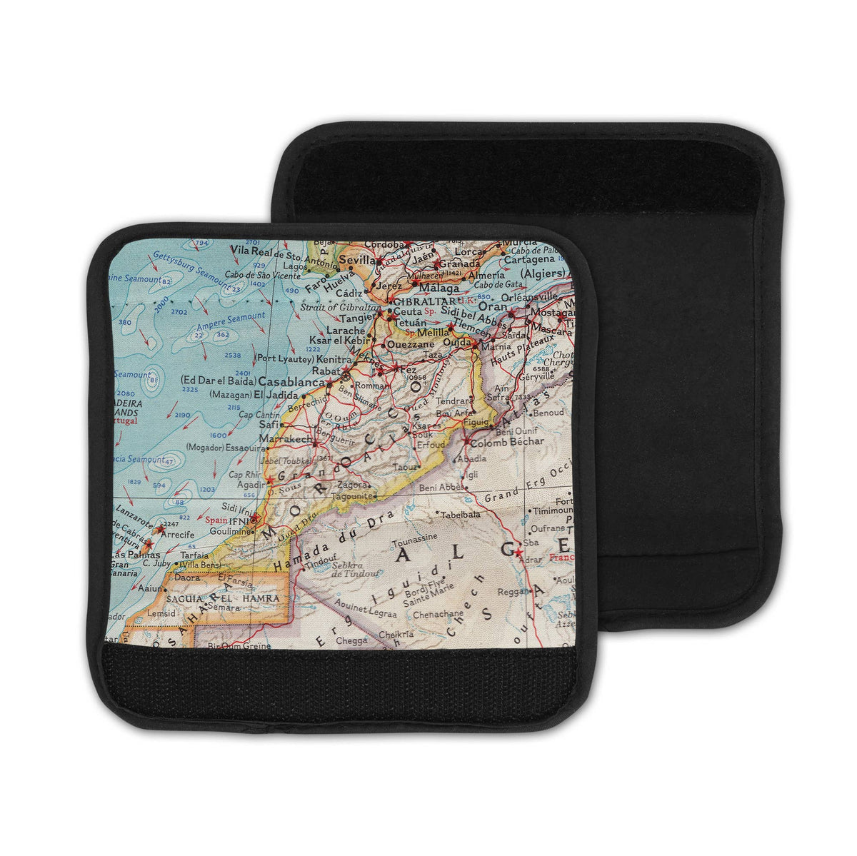 Morocco Map Luggage Tag and Handle Wrap view 3