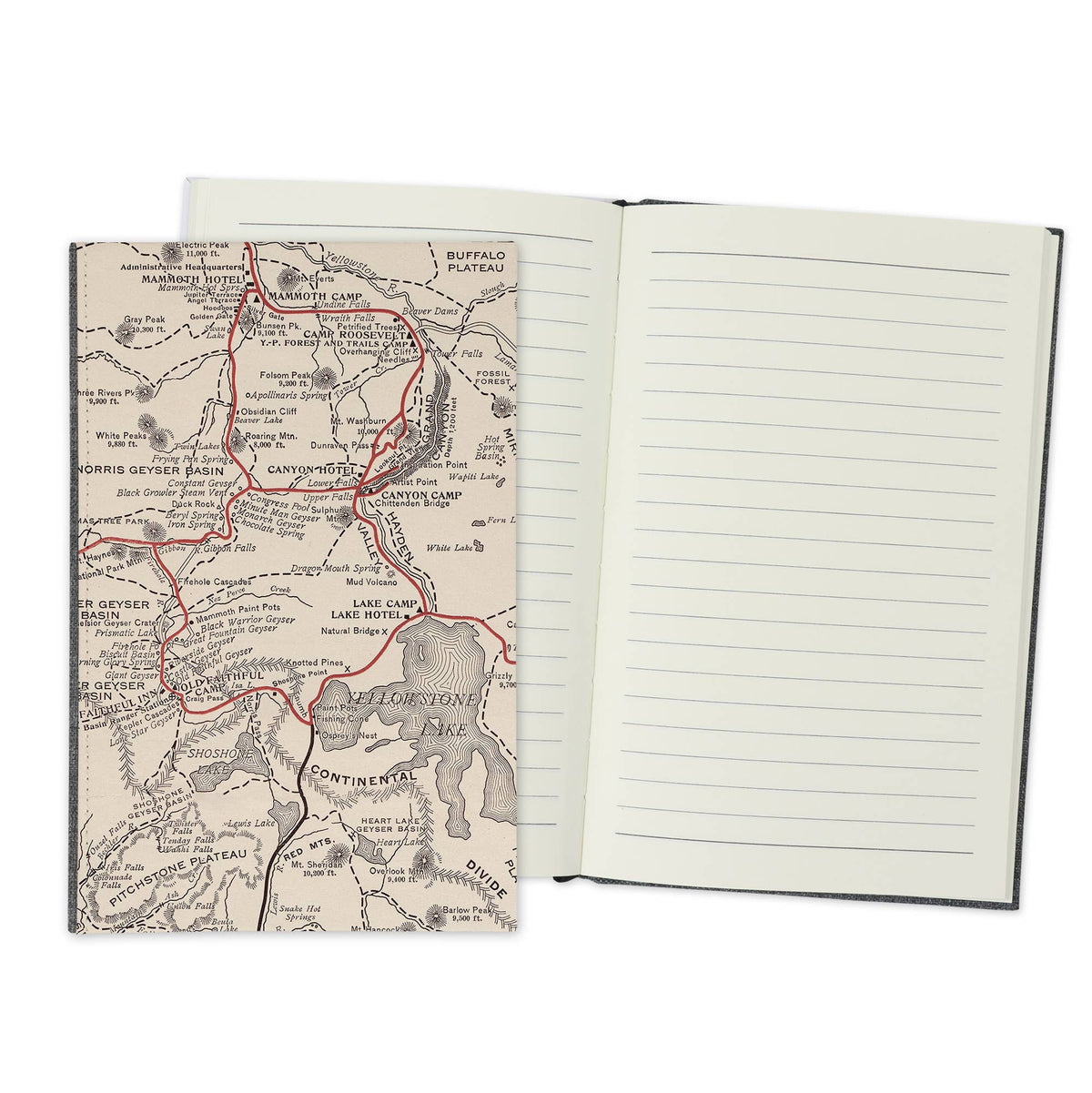 Yellowstone National Park Vintage Map Travel Journal