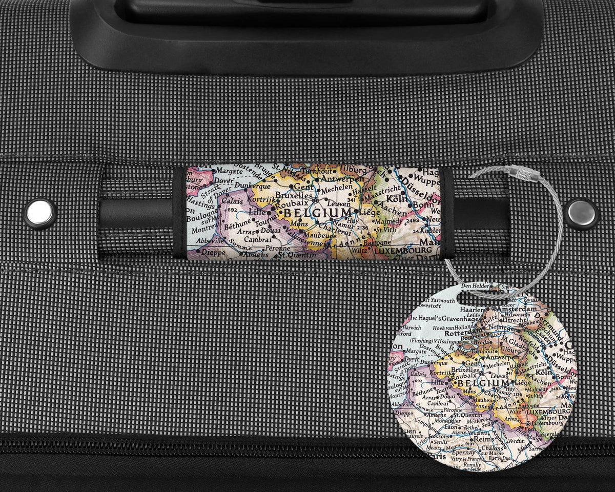 Belgium Map Luggage Tag and Handle Wrap