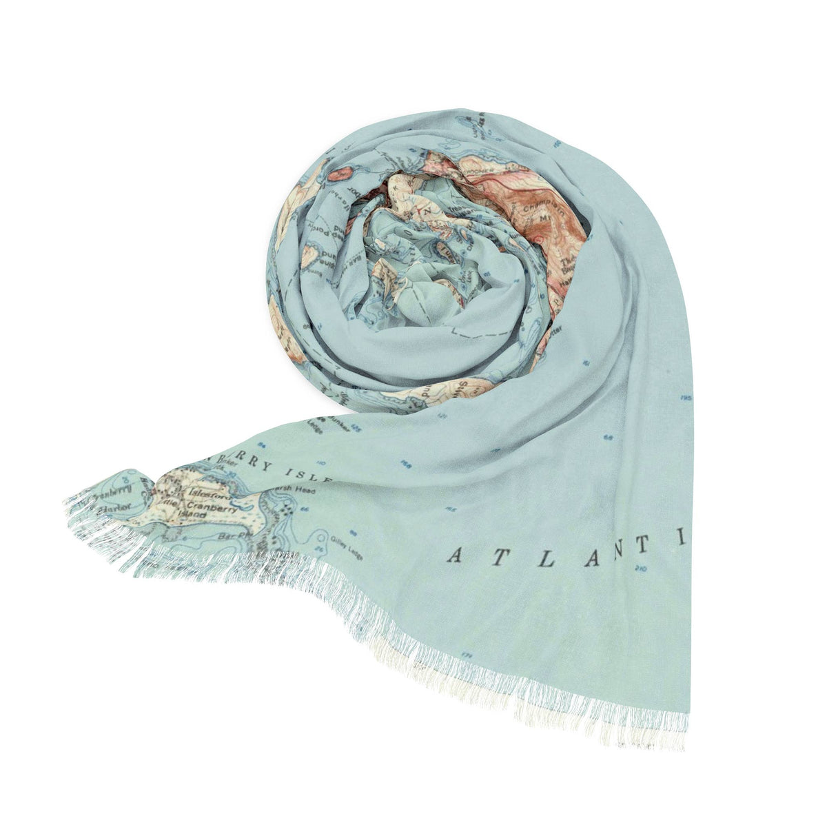Bar Harbor Maine Acadia National Park Map Travel Scarf view 3