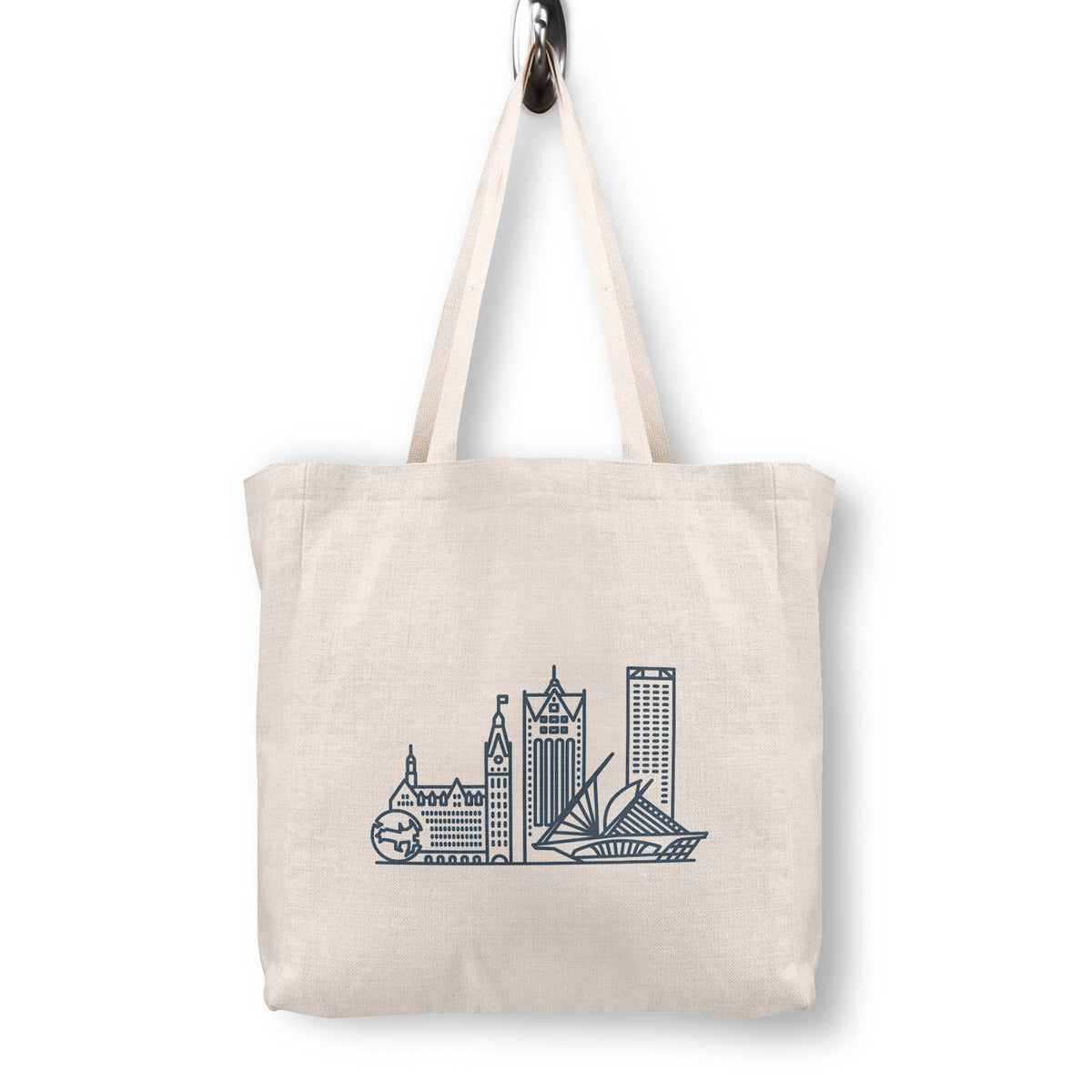 Milwaukee Skyline Canvas Tote Bag